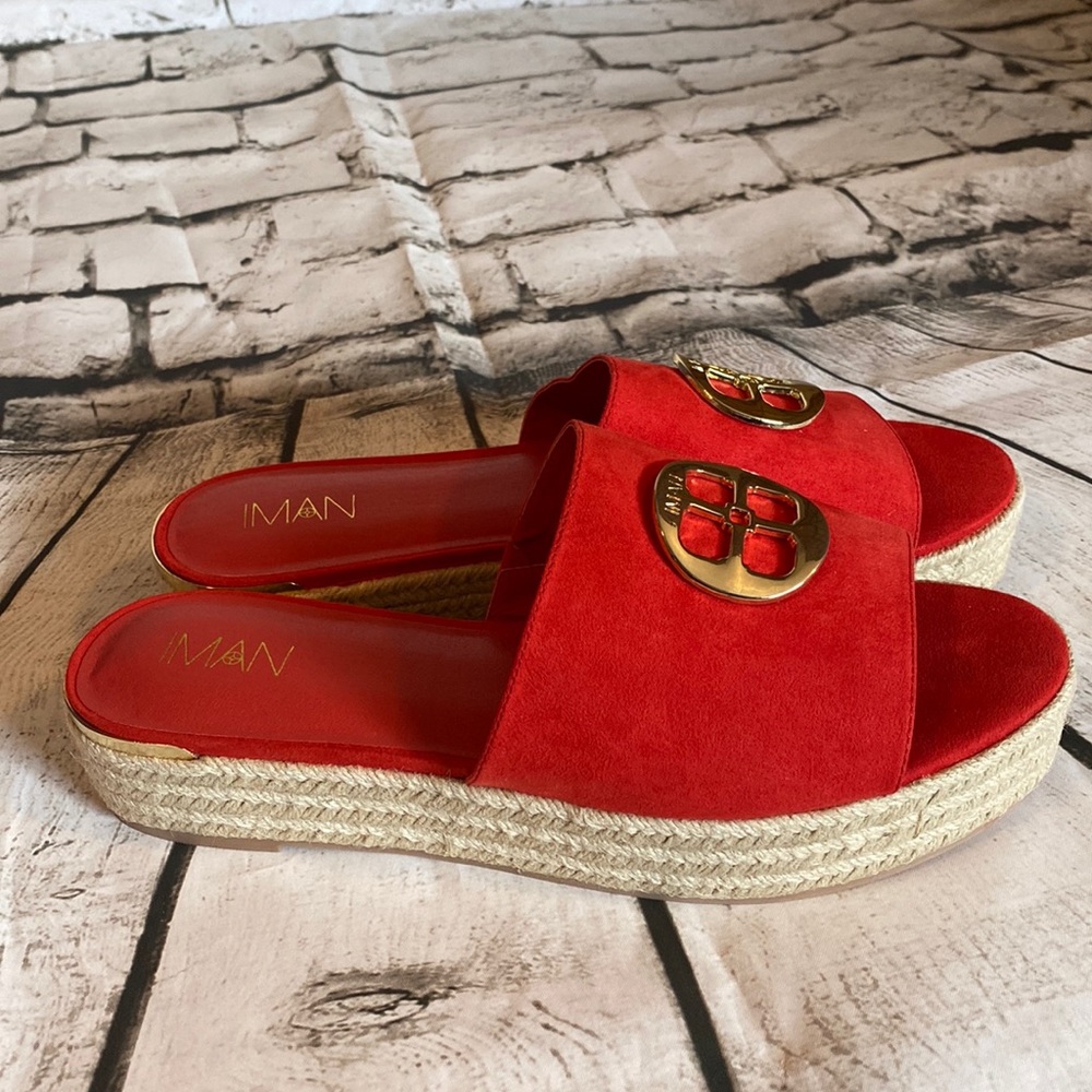 Iman Red Sandals NWOT size 12